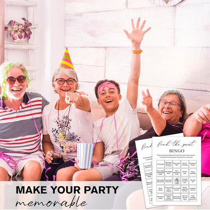 Birthday Bingo Game Cards, 25 Unique Sheets, Adult Birthday Party Games, Icebreaker Fun for Guests, Engaging Bingo Game for Adults, Party Entertainment Activity