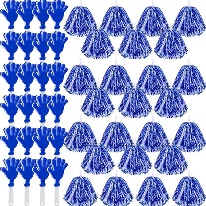 48 Pcs Cheerleading Pom Poms and Hand Clappers Noisemakers Set for Team Spirit Items Sporting Events Football Baseball Cheering Essentials Party Favors Dance（Yellow and Black）