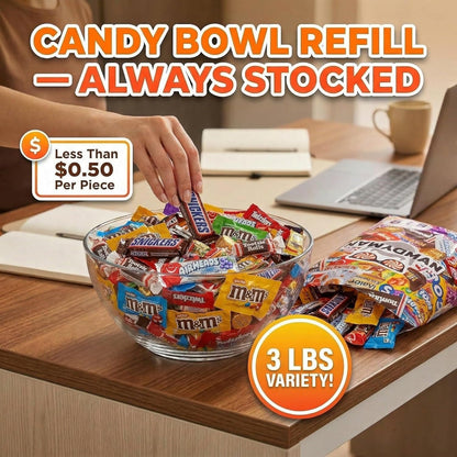 CANDYMAN (5 LB) Chocolate Candy Variety Pack — Individually Wrapped Bulk Candy Mix, Fun & Mini Size Treats for, Pinata Fillers for Kids, Party Favors, Father's Day, Ship with Ice