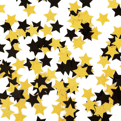 MOWO Glitter Five Stars Confetti Wedding Party Decor and Table Decor, 1.2’’ in Diameter (Glitter Gold,200pc)