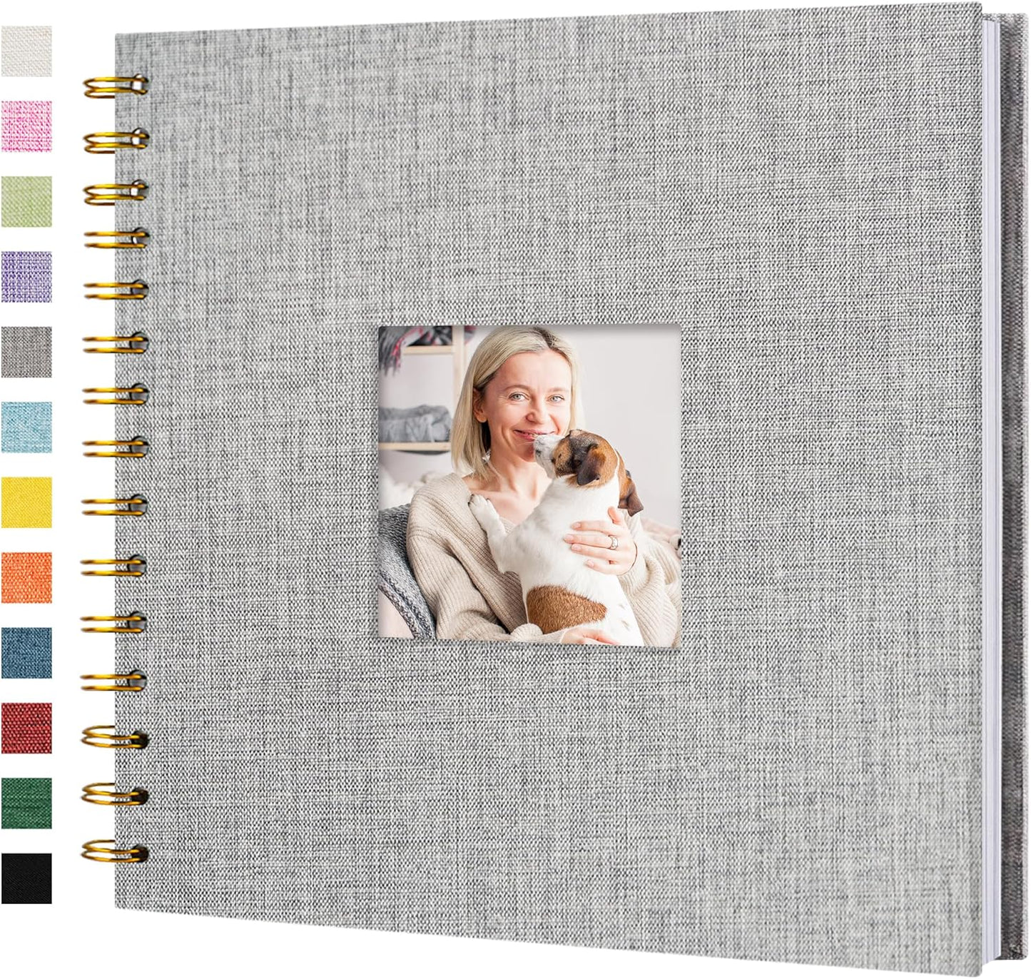 8 x 8 Inch Scrapbook Photo Album Linen Cover 20 Sheets/ 40 Pages, Hardcover Kraft White Pages Memory Book, for Travel Wedding Guest Book Christmas Baby Shower Fits 4x6 & Instant Photos, Beige