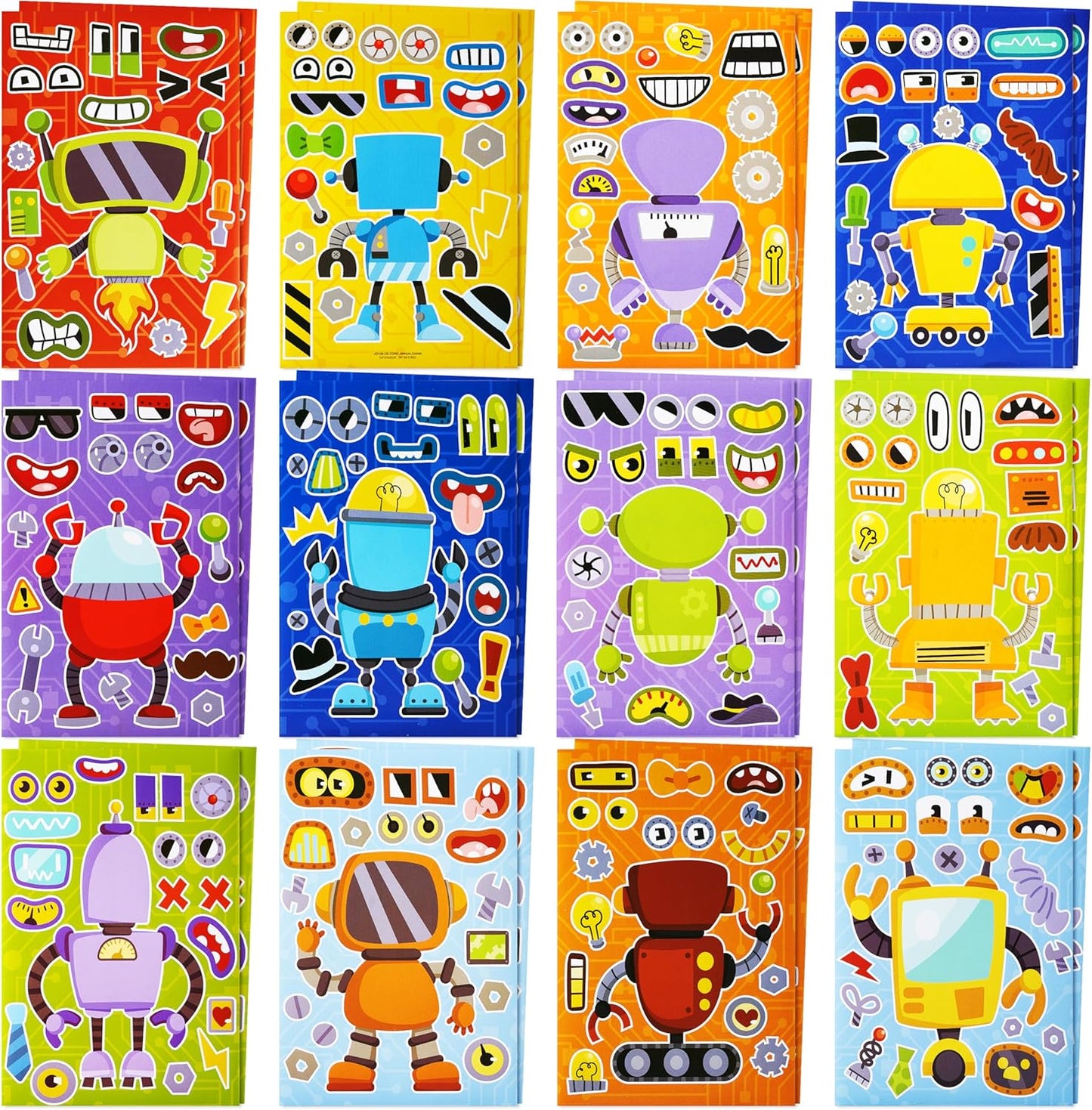 JOYIN 24 Sheets 9"x6" Make a face Stickers for Kids, Make Your Own Stickers with Unicorn, Dinosaur, Sea and Safari Animals, Party Favors Kids Crafts, Goodie Bags Stuffers Classroom Activities