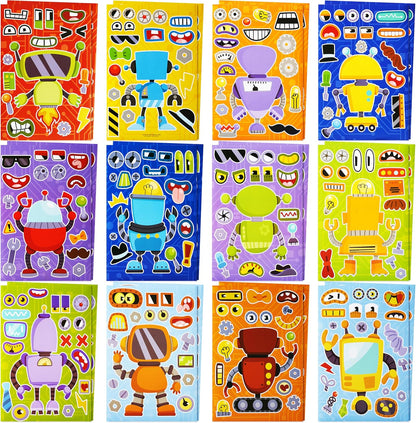JOYIN 24 Sheets 9"x6" Make a face Stickers for Kids, Make Your Own Stickers with Unicorn, Dinosaur, Sea and Safari Animals, Party Favors Kids Crafts, Goodie Bags Stuffers Classroom Activities