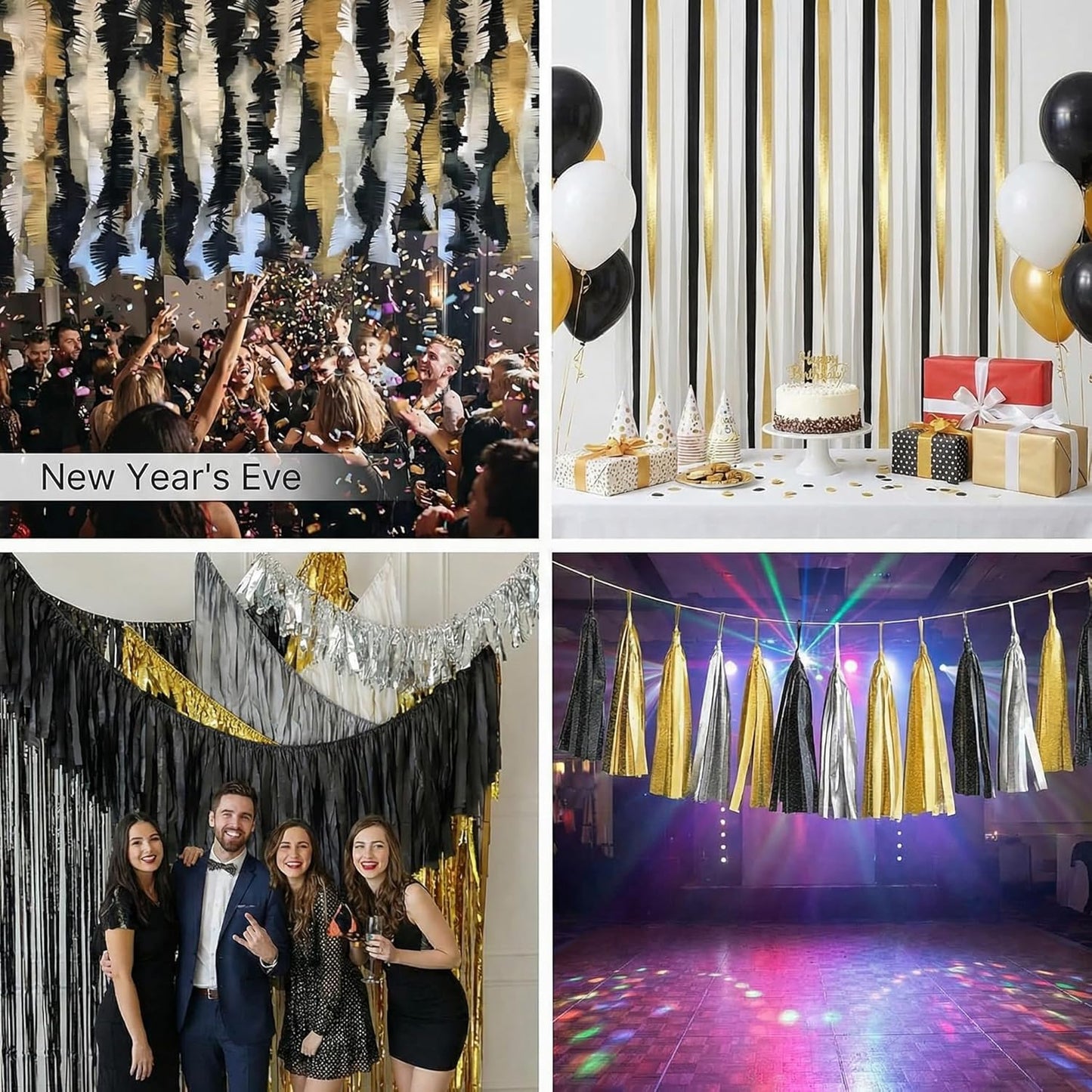 White Crepe Paper Streamers 4 Rolls 328ft, Pack of Party Streamers for Party Decorations, Crepe Paper for Birthday, Baby Shower, Wedding Party Decorations (1.8 Inch x 82 Ft/Roll)