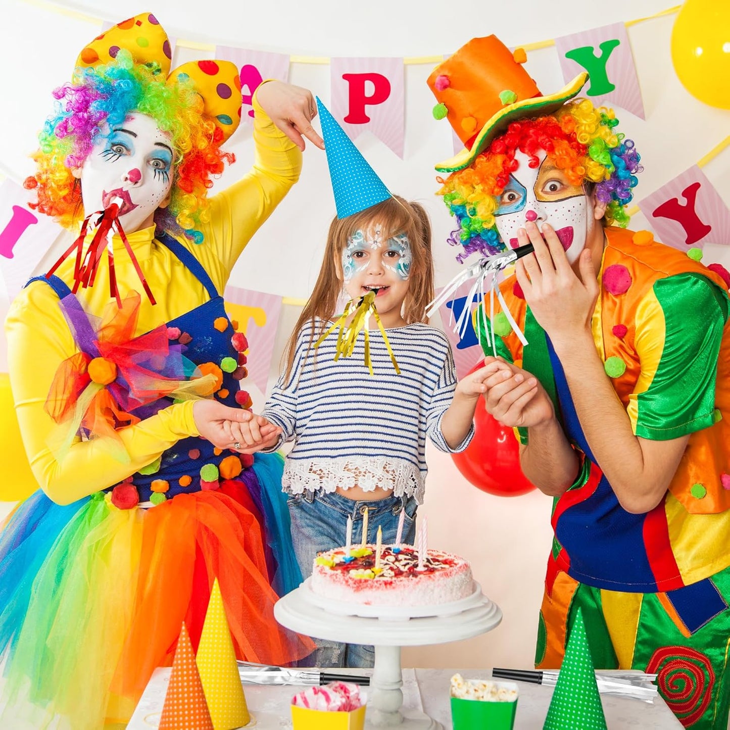 12 Pcs Glitter Noise Makers Metallic Fringed Party Blower for Adults Birthday Graduation New Years Party Favors Supplies (Colorful)