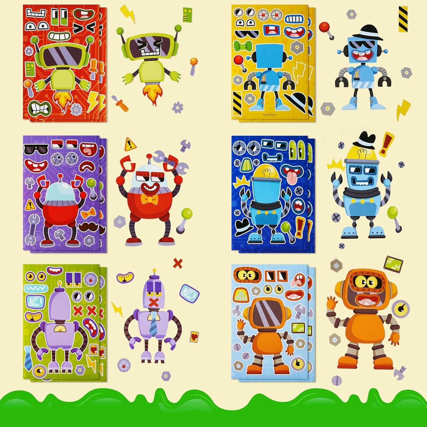 JOYIN 24 Sheets 9"x6" Make a face Stickers for Kids, Make Your Own Stickers with Unicorn, Dinosaur, Sea and Safari Animals, Party Favors Kids Crafts, Goodie Bags Stuffers Classroom Activities