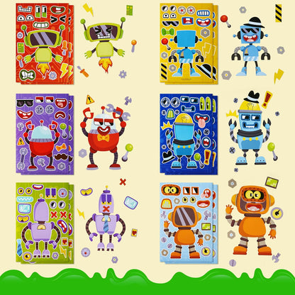 JOYIN 24 Sheets 9"x6" Make a face Stickers for Kids, Make Your Own Stickers with Unicorn, Dinosaur, Sea and Safari Animals, Party Favors Kids Crafts, Goodie Bags Stuffers Classroom Activities
