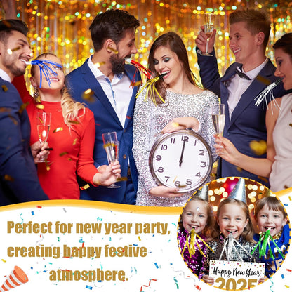 12 Pcs Glitter Noise Makers Metallic Fringed Party Blower for Adults Birthday Graduation New Years Party Favors Supplies (Colorful)