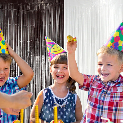 Hampton Distribution 6 Pack Silver Foil Fringe Curtains, Silver Tinsel Backdrop Party Curtains, Party Supplies for Birthday, Holidays, Parties & More