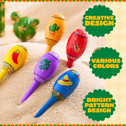 JOYIN Cinco De Mayo 6 PCS Mini Wooden Maracas for Kids, Mexican Fiesta Party Favors and Noisemakers, Cinco De Mayo Party Favors, Musical Fun, Birthday Parties, Luau Party, Taco Tuesday Event