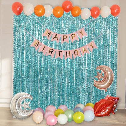 4 Pack Wavy Champagne Gold Metallic Tinsel Foil Fringe Curtains Backdrop - 3.3X6.6ft Foil Fringe Backdrop for Parties | Door Streamers for Birthday | Photo Booth Backdrops Party Decor