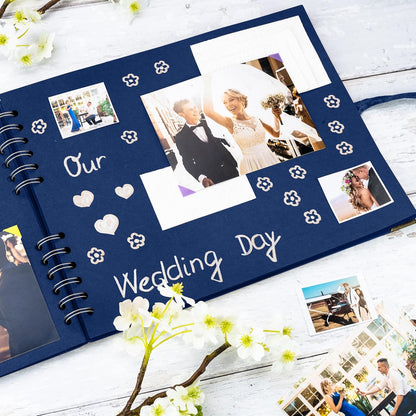 Bstorify Scrapbook Album 60 Pages (8 x 8 Inch) Brown Thick 200gsm Kraft Paper, Photo Album Scrapbook, Memory Book - Ideal for Your Scrapbooking Albums Art & Craft Projects