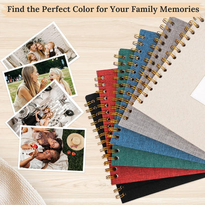 8 x 8 Inch Scrapbook Photo Album Linen Cover 20 Sheets/ 40 Pages, Hardcover Kraft White Pages Memory Book, for Travel Wedding Guest Book Christmas Baby Shower Fits 4x6 & Instant Photos, Beige