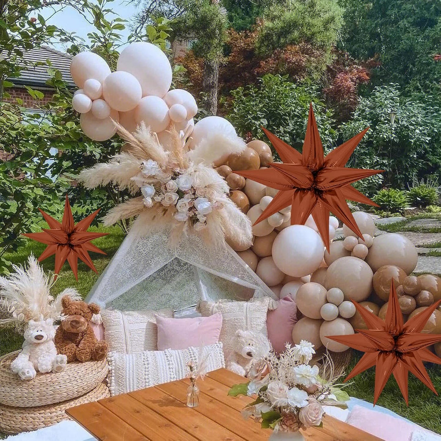 ZAKVOOR 60 Pcs Star Balloons 12 Spike Foil Explosion Party Decoration Balloons for Christmas New Year Eve Birthday (Silver)
