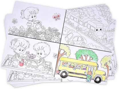 50 Kids Activity Placemats Disposable Paper 11x17 Double Sided Coloring Puzzle Games Sheets Restaurant Entertainment Crafts Party Table Decor