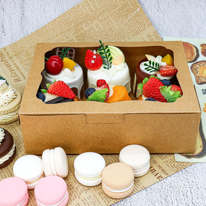 50pcs 8x5x2 Inch White Bakery Boxes Cookie Boxes with Window Treat Boxes Dessert Boxes for Cookie,Pastry,Macaron,Donut,Muffins,Chocolate,Cupcake and Candy Gift Giving