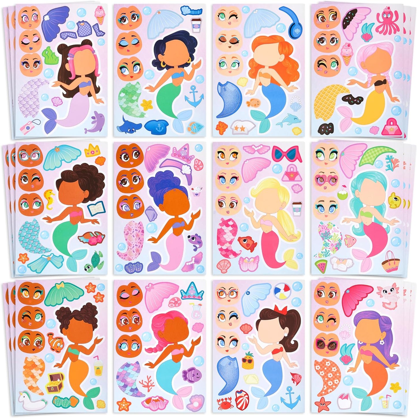 JOYIN 36 Sheets 9"x6" Make a face Stickers for Kids, Make Your Own Animal Stickers with Unicorn, Dinosaur, Sea and Safari Animals, Crafts Birthday Party Favors, Goodie Bags Classroom Activities