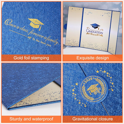 Graduation Guest Book 2026 Graduation Party Decorations Class of 2026 Graduation Sign in Book Signature Board Keepsake Grad Party Supplies College High School Graduation Gift Card Book (Blue)