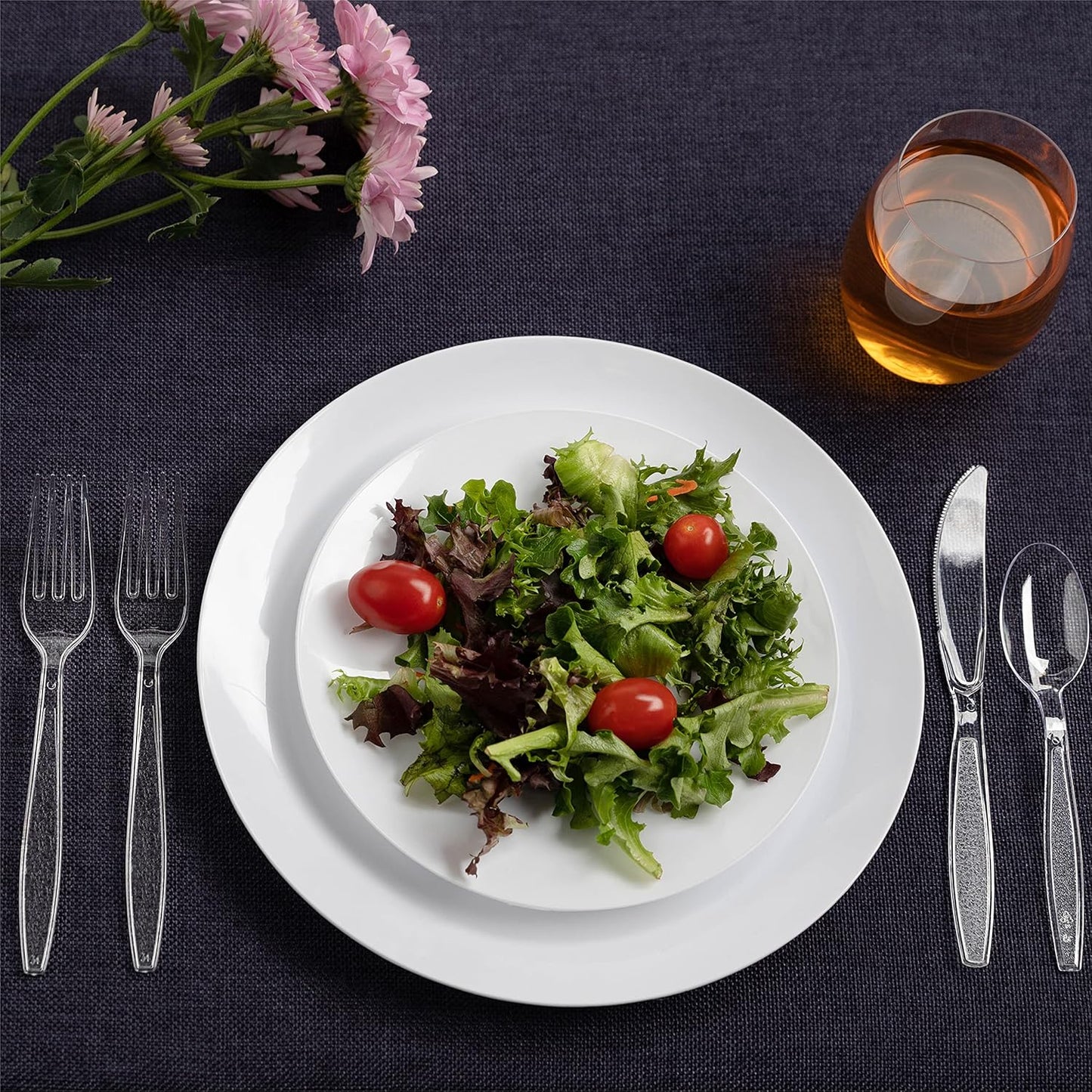Heavy Weight Plastic Silverware Set - 200 Forks, 100 Knives, 100 Spoons - Disposable Cutlery Combo (Black)