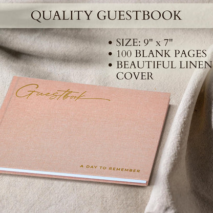 ZICOTO Beautiful Wedding Guest Book for Your Wedding Reception - Simply Elegant Guestbook to Sign in and Add Polaroid Photos - The Perfect Baby Shower Guest Book for The Special Day