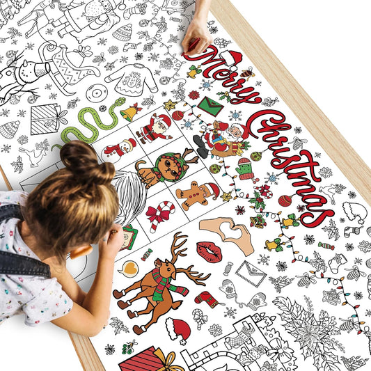 Spring Giant Coloring Poster/Tablecloth - Spring Crafts for Kids - 30 x 72 Inches Jumbo Coloring Banner Kids Games Gifts Activities Decor Party Favors