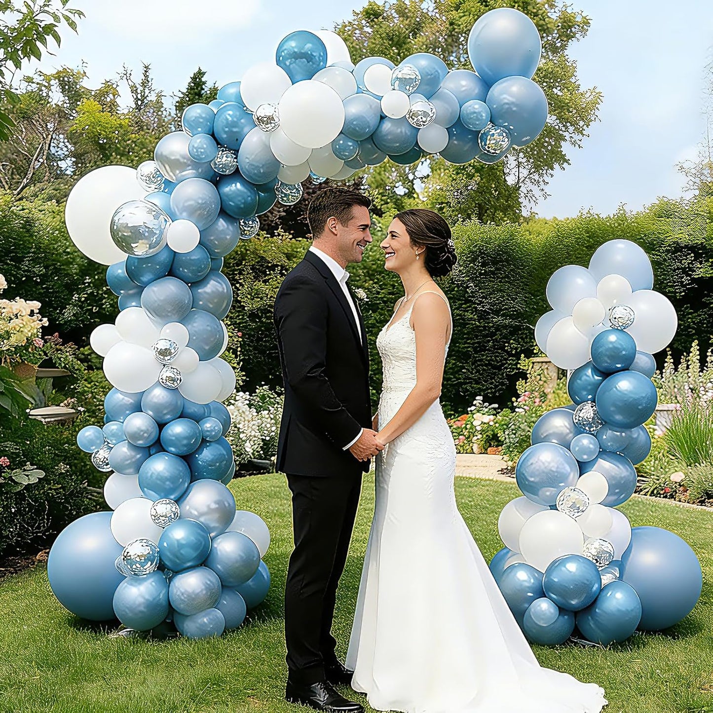 Balloon Arch Stand Kit 9ft &5.6ft,Heavy Duty Base With Water Filling Bag,White Bendable Half Arch Balloon Arch for Birthdays Holiday Decorations And Other Indoor And Outdoor Parties No Balloons