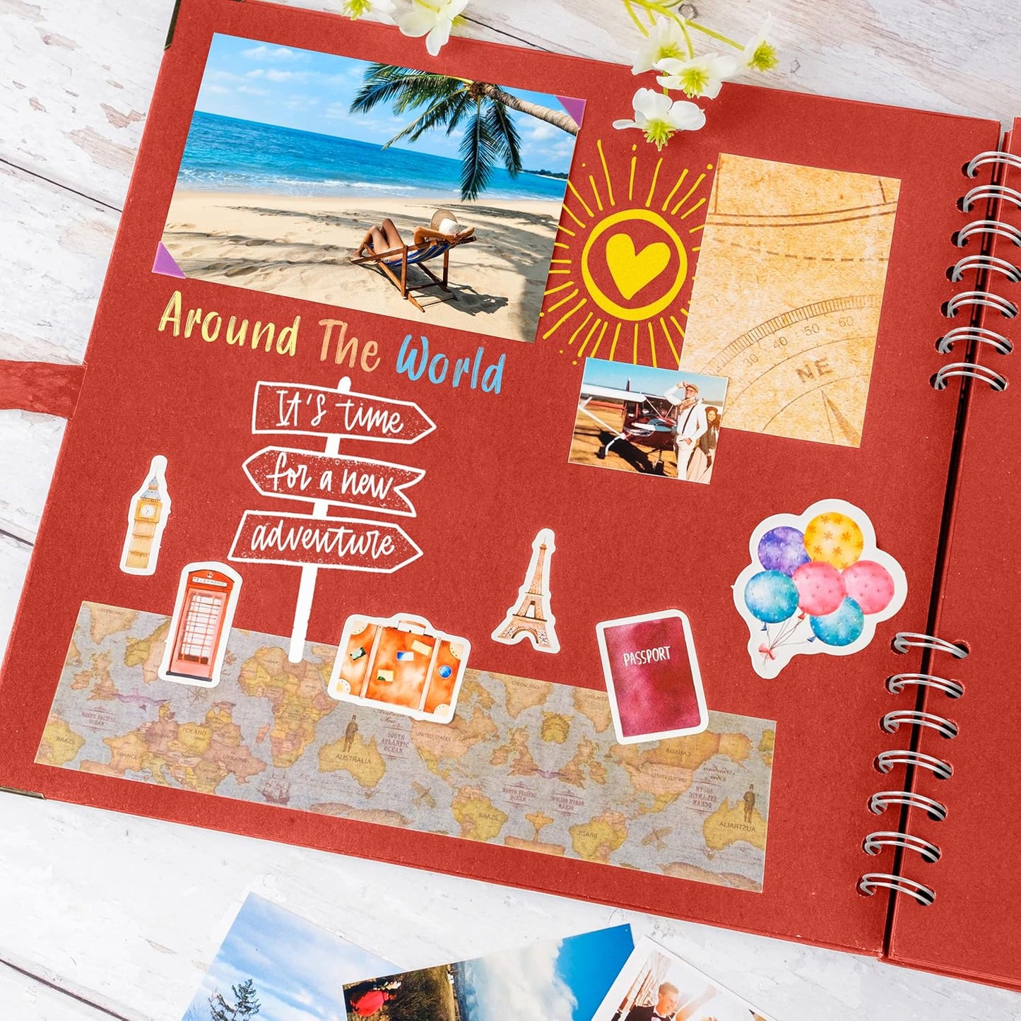 Bstorify Scrapbook Album 60 Pages (8 x 8 Inch) Brown Thick 200gsm Kraft Paper, Photo Album Scrapbook, Memory Book - Ideal for Your Scrapbooking Albums Art & Craft Projects