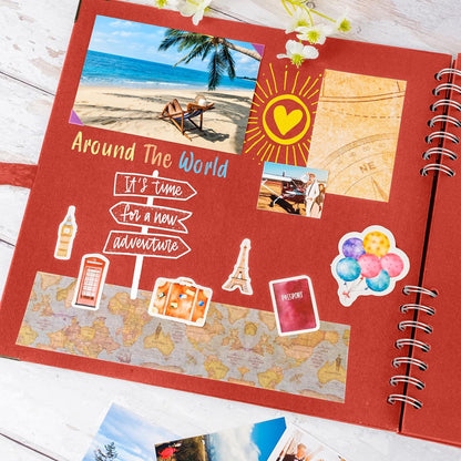 Bstorify Scrapbook Album 60 Pages (8 x 8 Inch) Brown Thick 200gsm Kraft Paper, Photo Album Scrapbook, Memory Book - Ideal for Your Scrapbooking Albums Art & Craft Projects