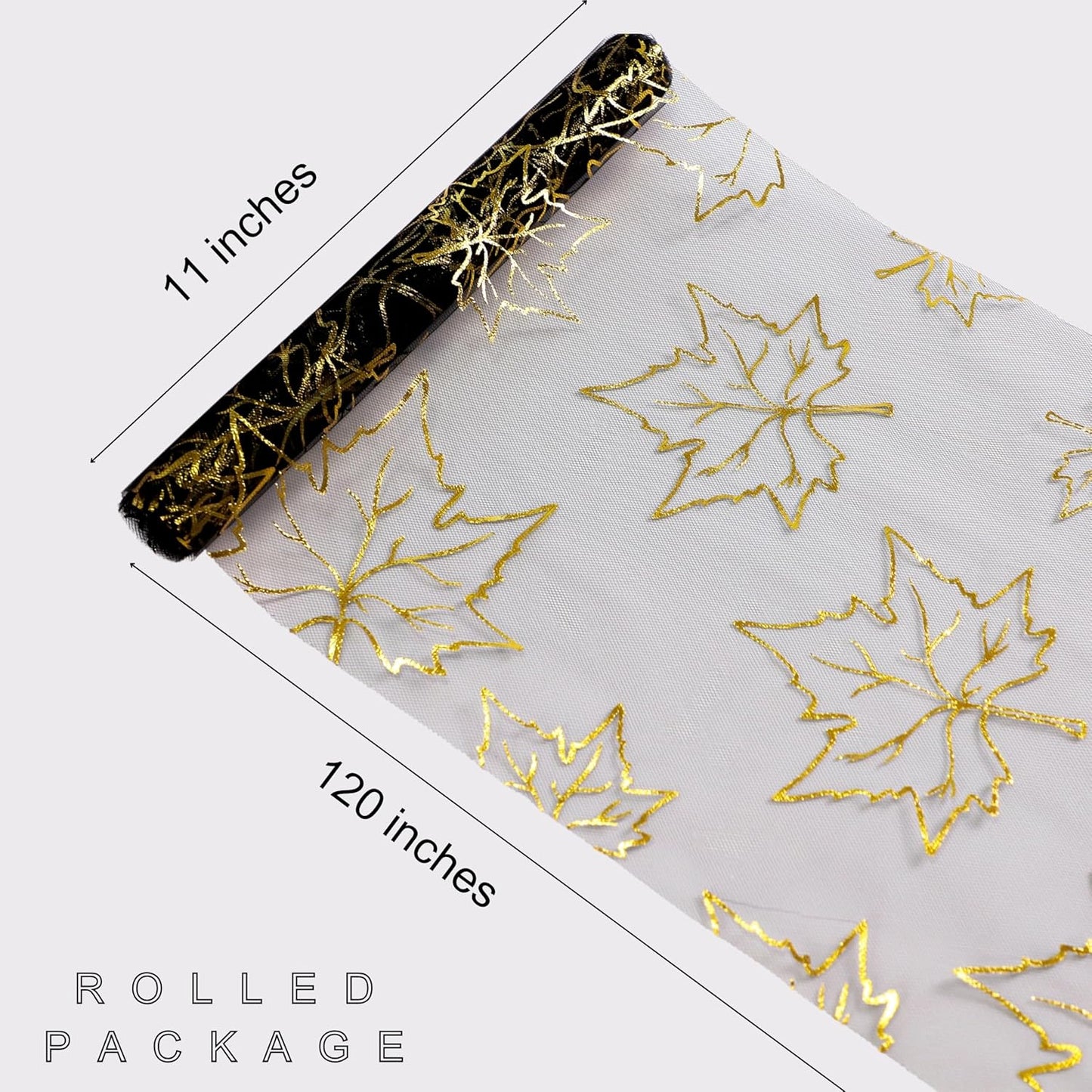 Snowkingdom 2 Pieces Gold Table Runner, Sequin Glitter Foil Metallic Thin Mesh Runner Roll 11"x108", Gold Table Decorations for Event Party, Wedding, Birthday Party, Christmas