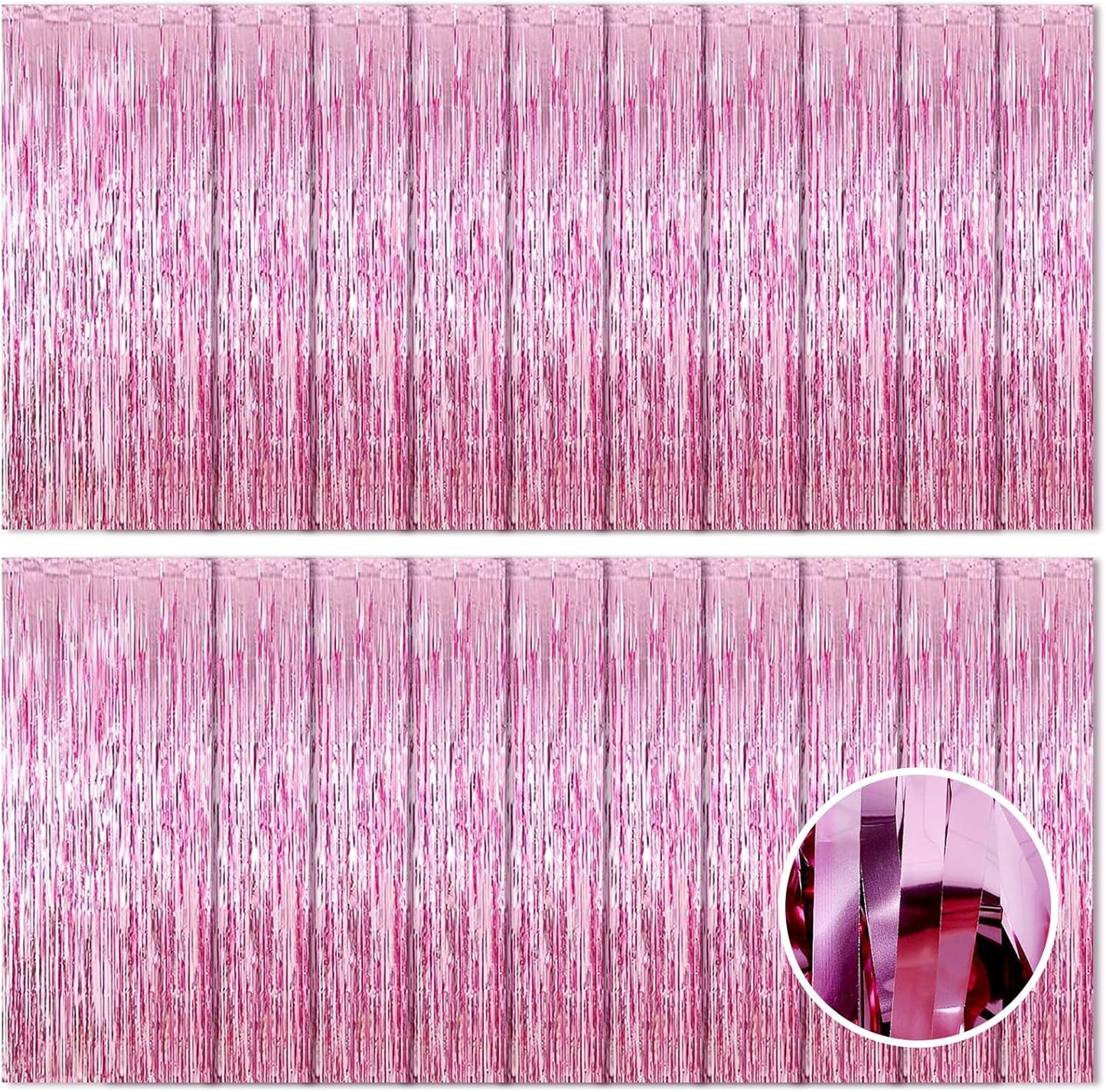 20 Pack Silver Foil Curtain Backdrop 3.2ft x 8.2ft Foil Fringe Backdrop Curtain Metallic Tinsel Foil Fringe Curtains Streamer Backdrop Curtains for Birthday Party Decorations Photo Booth (Silver)