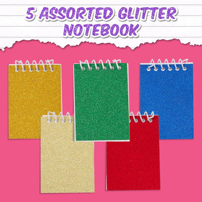 Playbees Mini Prism Spiral Notepads - 24PK Bulk Small Pocket Mini Notebooks for Kids, 2.5 Inch x 3.6 Inch - 20 Sheets Per Book, Top Bound Spiral Memo Note Pads for Party Favor Gifts and Goodie Bags