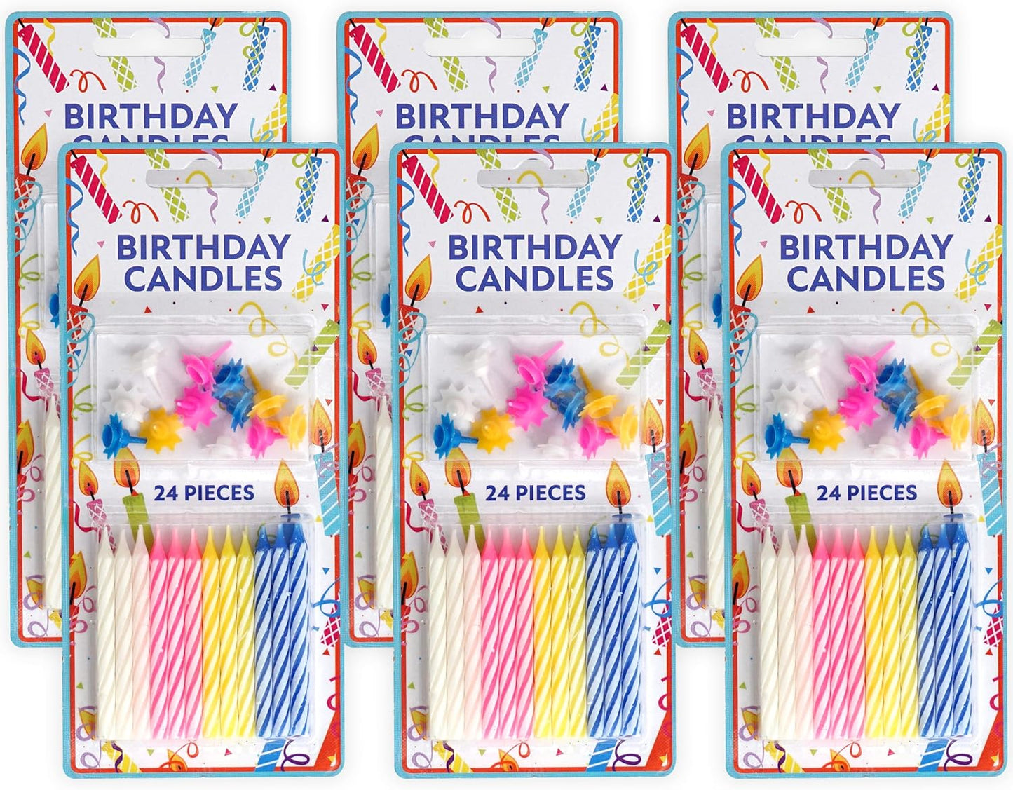 72-Count Birthday Candles Multicolored Spiral, Birthday Candles for Cake, Cupcake Candles, Party Celebration