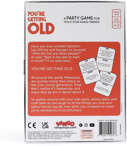 Vango You’re Getting Old – A Party Card Game for Aging Millennials - 2 to 6 Players, Ages 14+