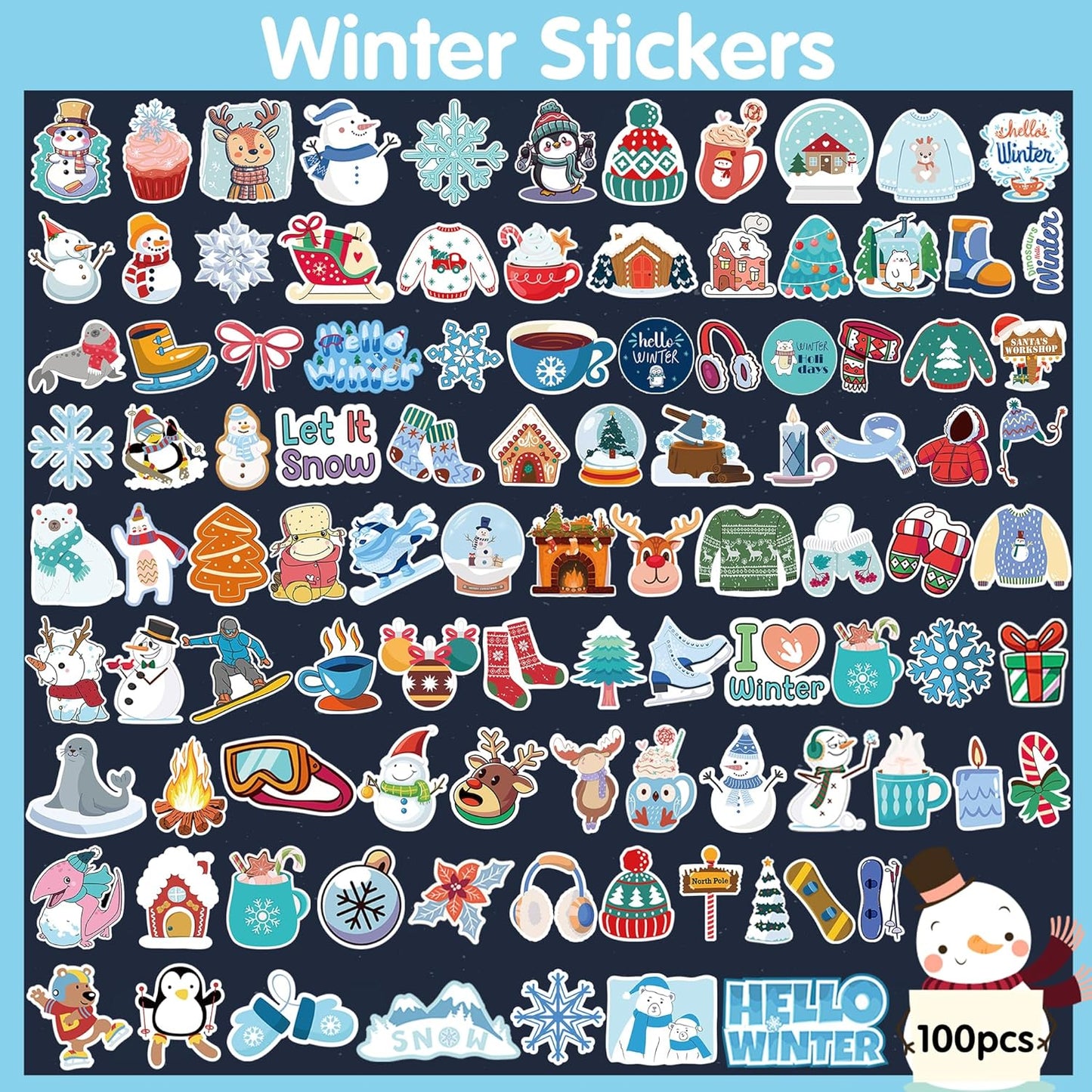 OHOME 100 PCS Water Bottle Stickers for Kids,Cute Animal Aesthetic Sticker Pack - Waterproof Vinyl Kawaii Stickers for Girls Boy Classroom Prizes,Party Favors for Scrapbook, Laptops, Journal,Birthday