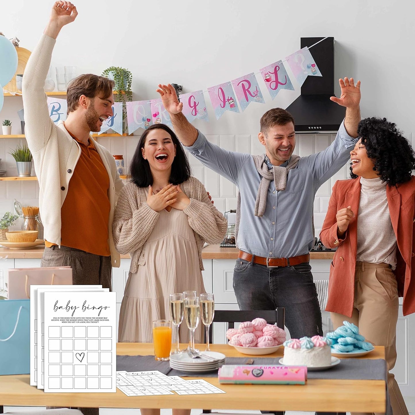 ZIIUFRN Baby Shower Games(5" X 7"), 30 Sets Modern Black and White Baby Bingo Guess Gift Game Cards, Boy Girl Gender Neutral Baby Shower Supplies-B07