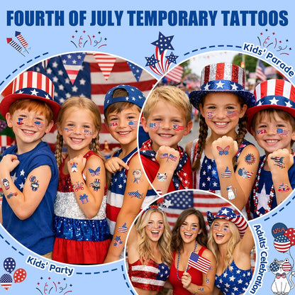 120 PCS Glitter Summer Temporary Tattoos For Kids - Hawaiian Luau Party Favors, Adults Bulk Fun Pool Party Supplies and Tropical Beach Theme Waterproof Decorations