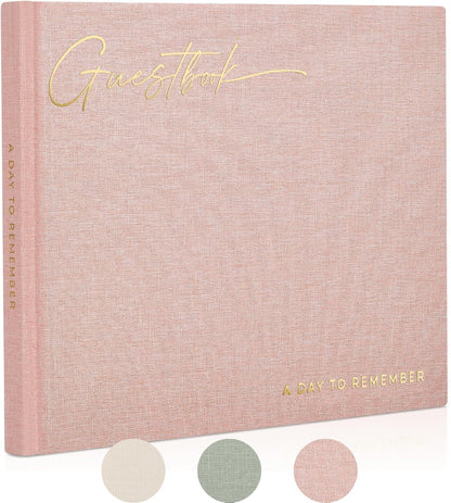 ZICOTO Beautiful Wedding Guest Book for Your Wedding Reception - Simply Elegant Guestbook to Sign in and Add Polaroid Photos - The Perfect Baby Shower Guest Book for The Special Day