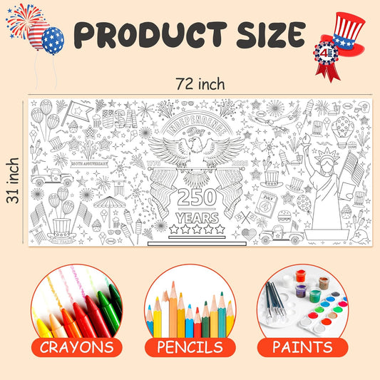OHOME Valentines Coloring Tablecloth - Valentines Decorations |Valentines Crafts for Kids- Valentines Gifts Decor Accessories Party Favors Classroom School Valentine Backdrop,54" x 88"