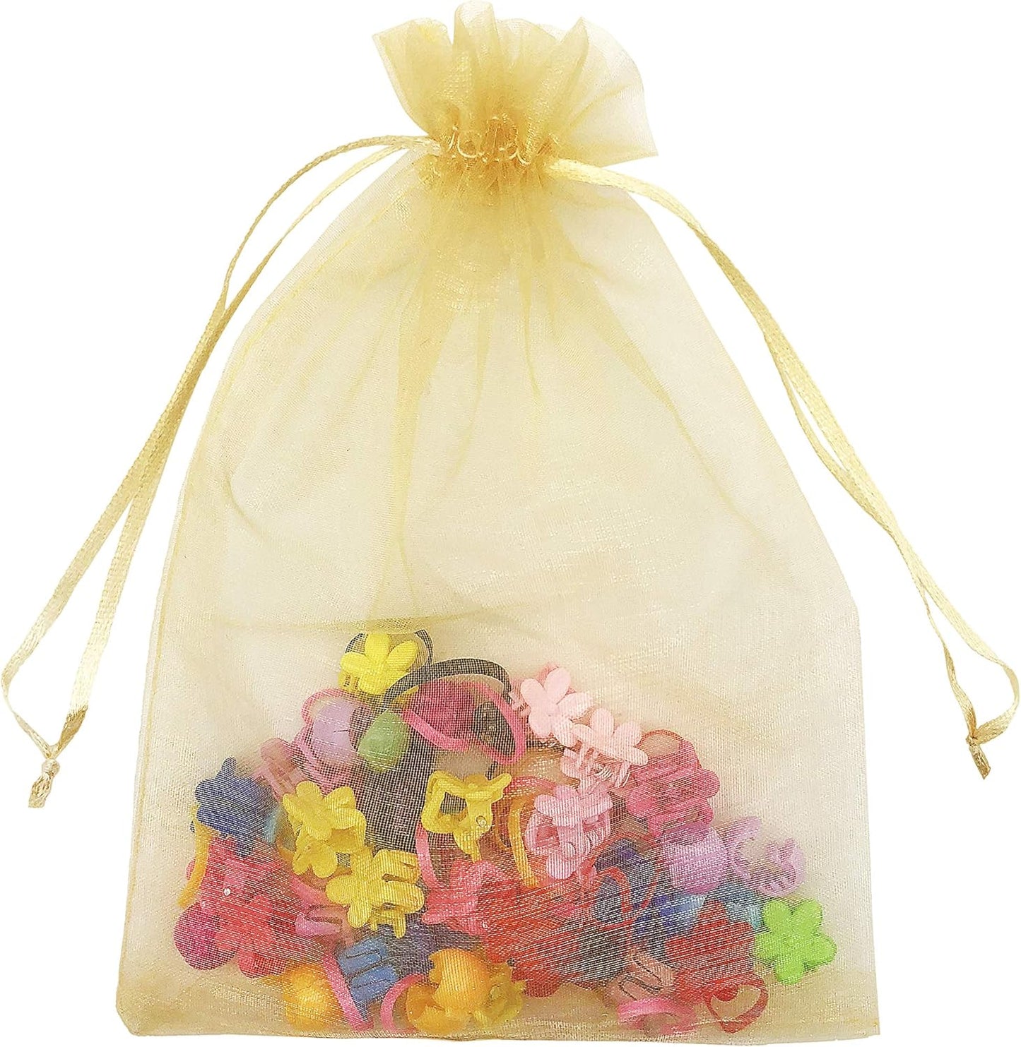 Jexila 120PCS Sheer Organza Bags 5X7 inches Mesh Drawstring Gift Bags Small for Jewelry Wedding Party Baby Shower Favor Bags (Rainbow )
