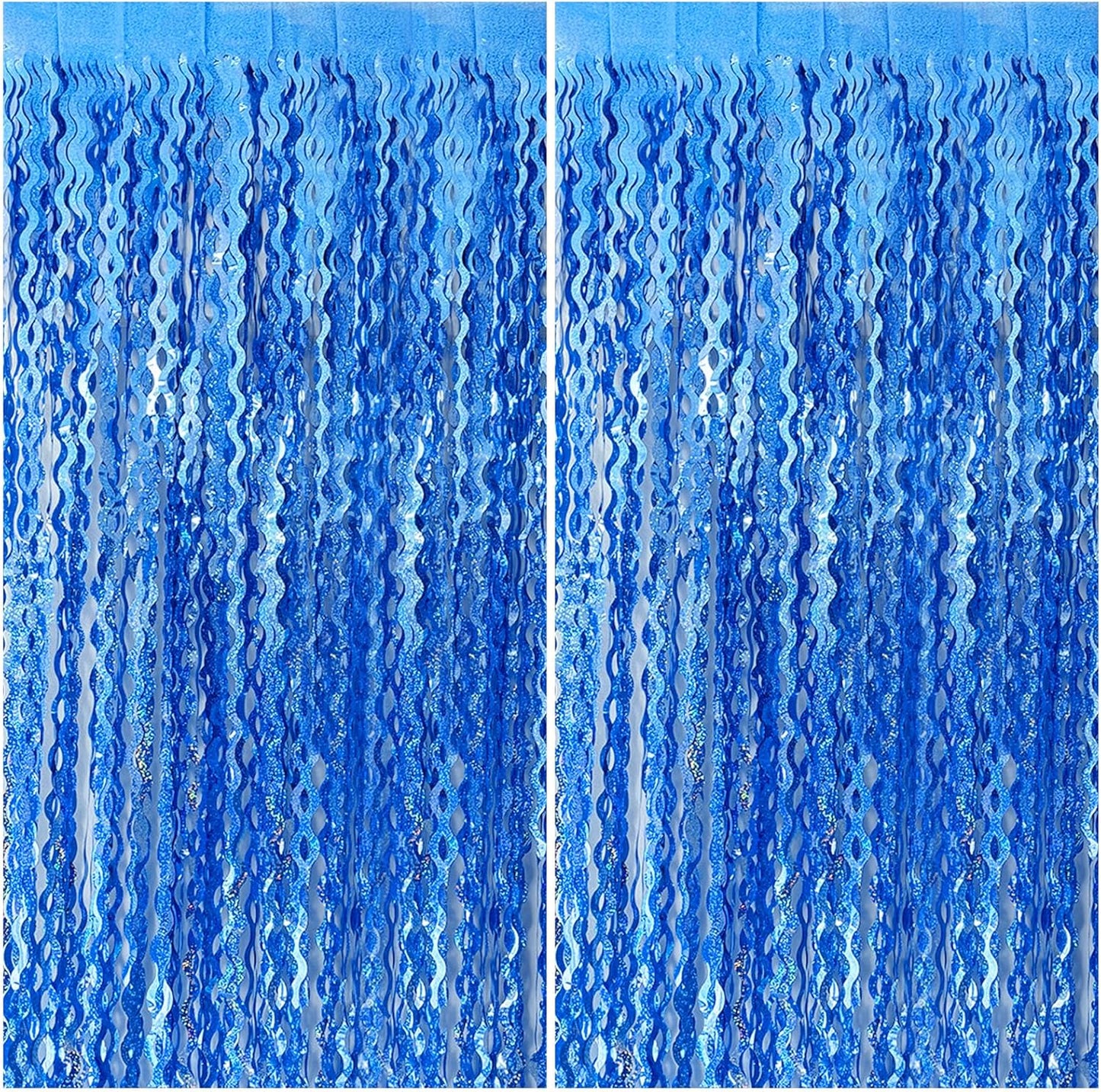Tinsel Foil Fringe Curtains Wavy Backdrop for Parties Sparkle Metallic Wavy Foil Fringe Backdrop Curtain for Party Decorations Photo Booth Props for Birthday Graduation Wedding