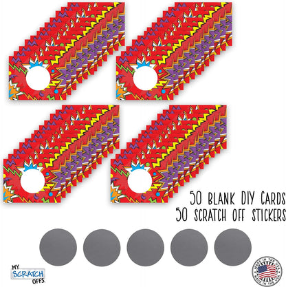 My Scratch Offs - Customizable Scratch-Off Cards Graffiti Design for Prizes, Classroom Rewards & Teacher Supplies, 50 Pack