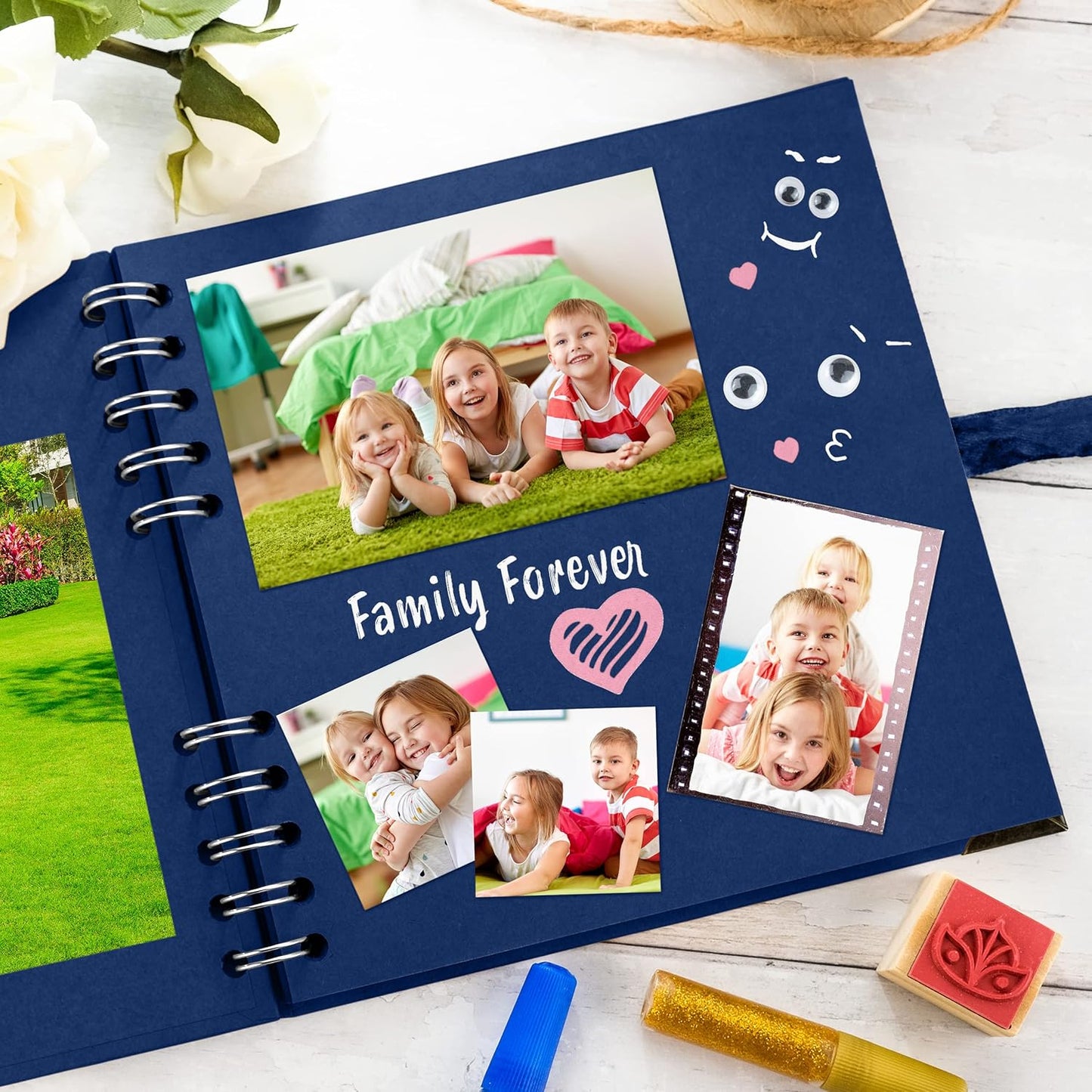 Bstorify Scrapbook Album 60 Pages (8 x 8 Inch) Brown Thick 200gsm Kraft Paper, Photo Album Scrapbook, Memory Book - Ideal for Your Scrapbooking Albums Art & Craft Projects