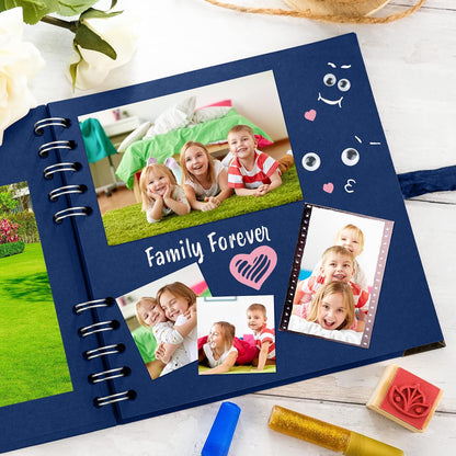 Bstorify Scrapbook Album 60 Pages (8 x 8 Inch) Brown Thick 200gsm Kraft Paper, Photo Album Scrapbook, Memory Book - Ideal for Your Scrapbooking Albums Art & Craft Projects