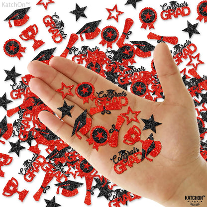 Black and Gold Grad Graduation Decorations 2026 - Pack of 1000, Congrats Grad Graduation Confetti 2026 | Grad Confetti Class of 2026 for Black and Gold 2026 Graduation Decorations, KatchOn
