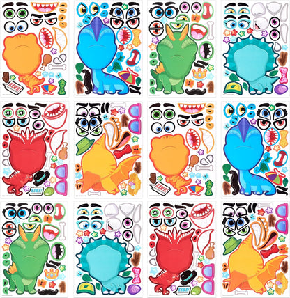 JOYIN 24 Sheets 9"x6" Make a face Stickers for Kids, Make Your Own Stickers with Unicorn, Dinosaur, Sea and Safari Animals, Party Favors Kids Crafts, Goodie Bags Stuffers Classroom Activities