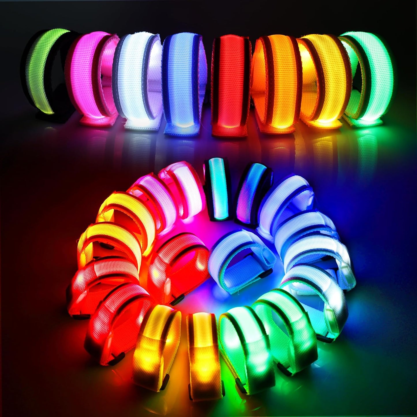 KIRALUMI 8 PCS LED Glow Bracelets, Light Up Bracelets for Kids Adults - Christmas Glow in The Dark Party Bracelets Favors Supplies for Concerts, Festivals, Game Prizes, Sports, Rave Accessories.
