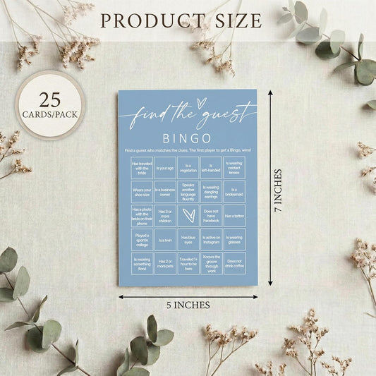 Minimalist Bridal Shower Bingo Cards, 25 Pcs Unique Bridal Bingo Game for Wedding Shower Parties and Guest Interaction - A01