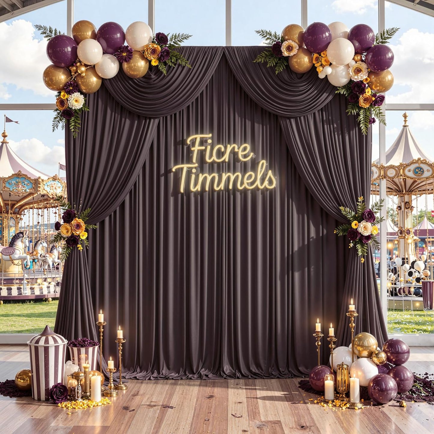 10 ft x 10 ft Wrinkle Free White Backdrop Curtains for Wedding Parties, Polyester Photography Backdrop Drapes for Birthday Parties Stage Backdrop Stand, 2 Panels 5x10FT Background Curtains