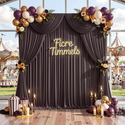 10 ft x 10 ft Wrinkle Free White Backdrop Curtains for Wedding Parties, Polyester Photography Backdrop Drapes for Birthday Parties Stage Backdrop Stand, 2 Panels 5x10FT Background Curtains
