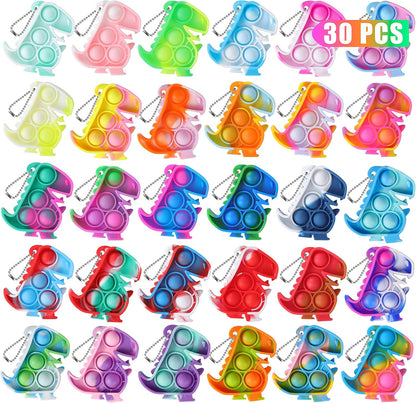 Pop Fidget Toys Bulk Its Party Favors for Kids 4-8 8-12 30 Pack Mini Pop Keychain It Small Fidgets for Classroom Prizes School End of Year Student Gifts from Teacher Birthday Goodie Bag Stuffers